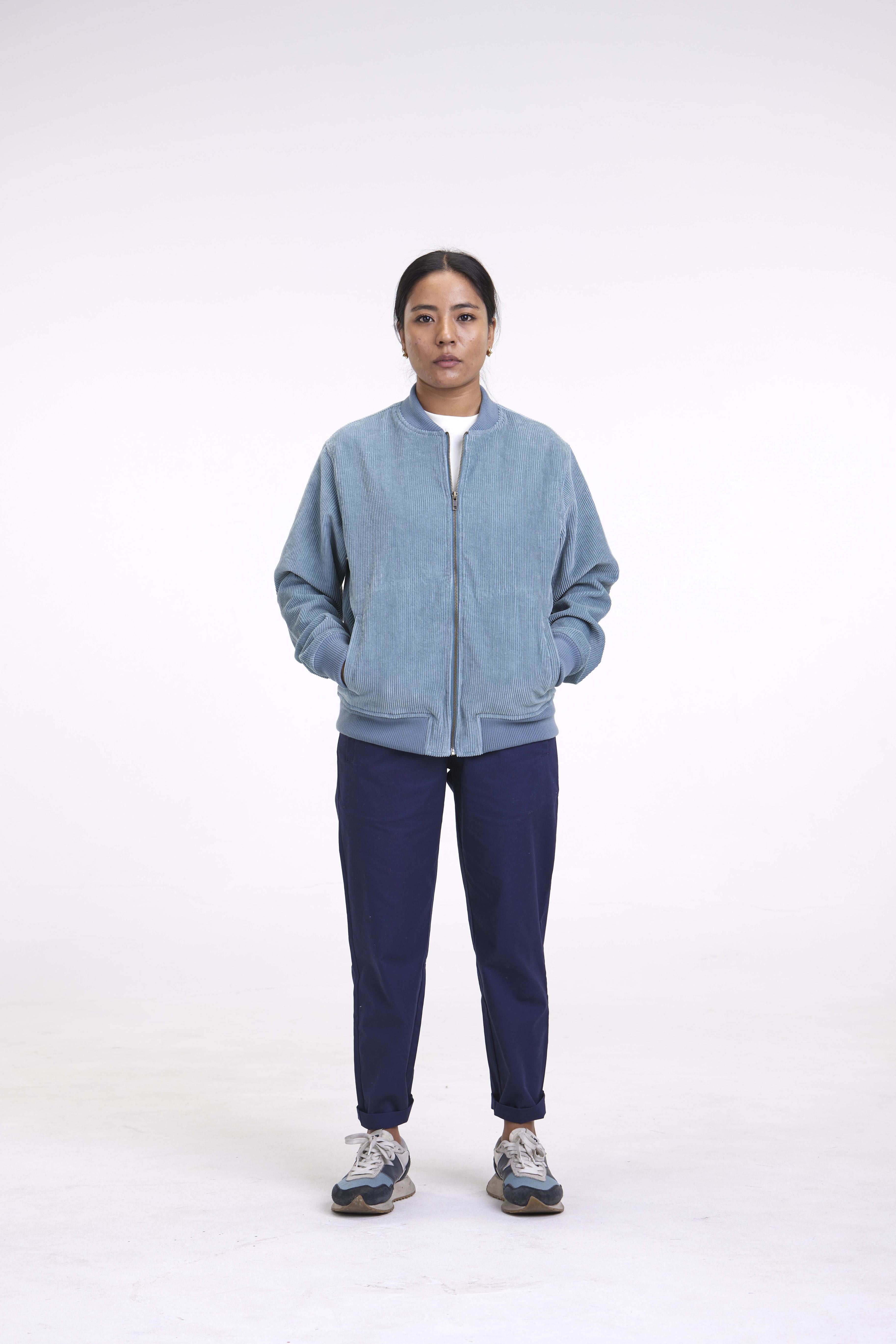 arniko-binam-jacke-cobalt-cord-unisex-bio-baumwolle image 1
