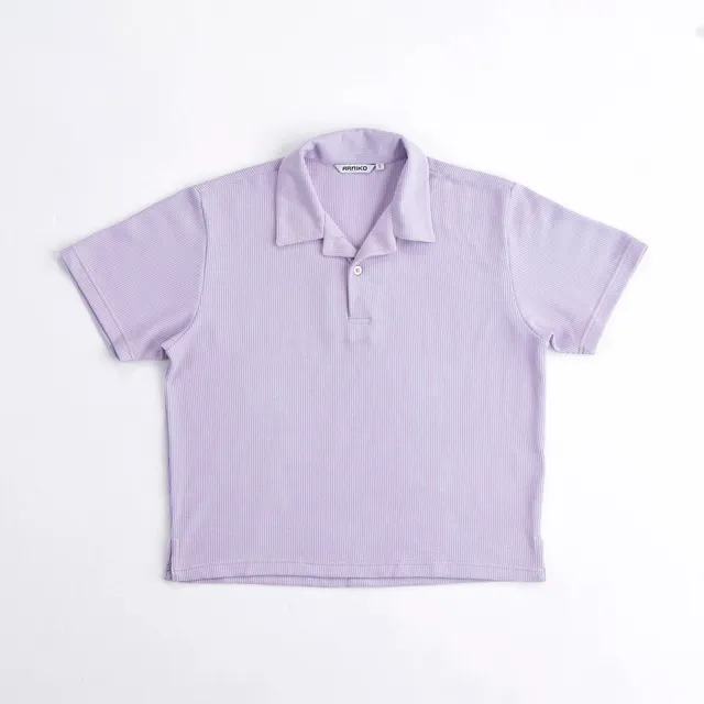 arniko-cricket-cropped-violet-blue-polo-damen-waffle image 1