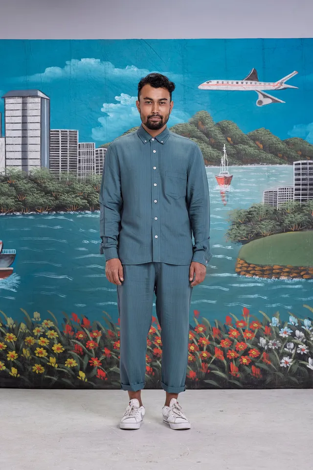 arniko-michael-hose-unisex-teal-cropped-bananenfaser image 1