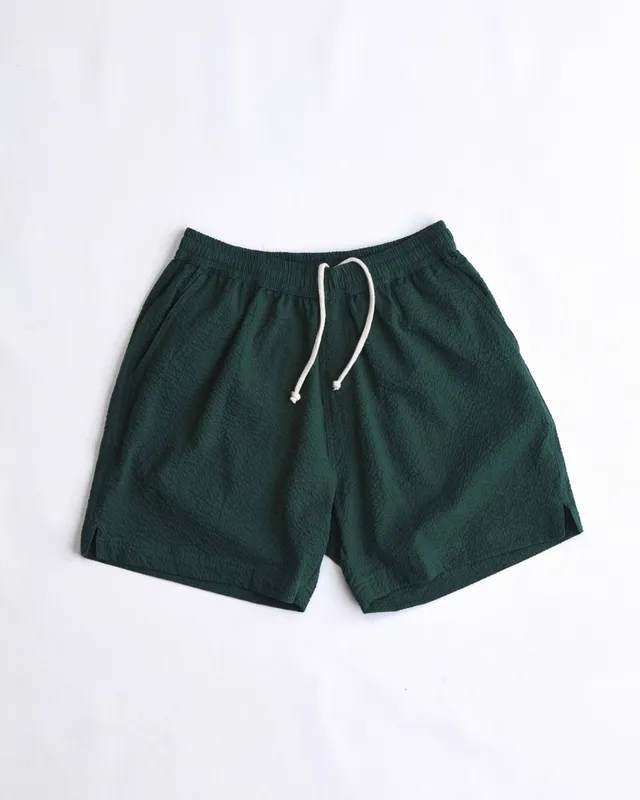 arniko-rishi-shorts-herren-gr-n-seersucker-bio-baumwolle image 1