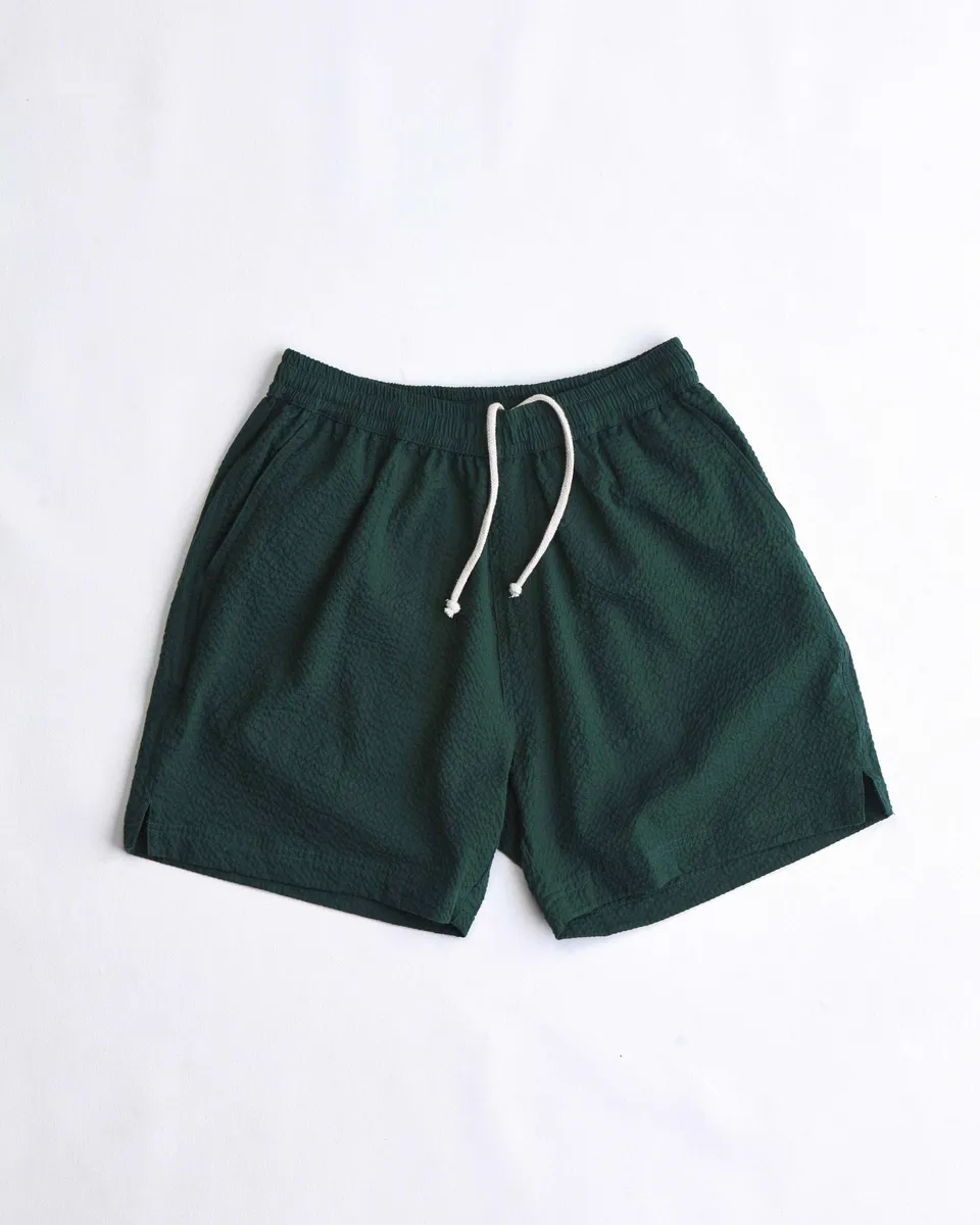 arniko-rishi-shorts-herren-gr-n-seersucker-bio-baumwolle image 1