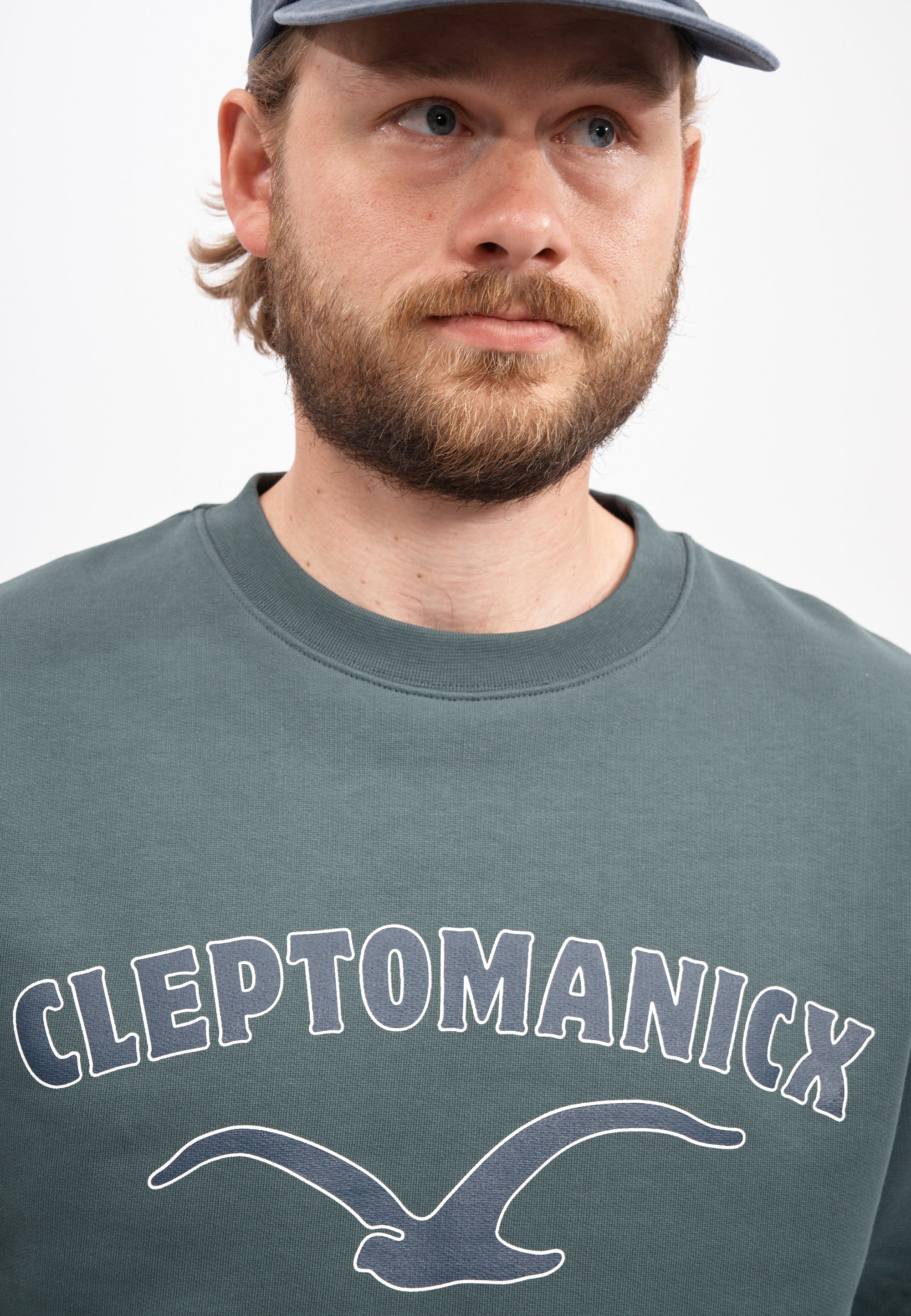 cleptomanicx-college-type-crewneck-sweatshirt-bio-print image 3