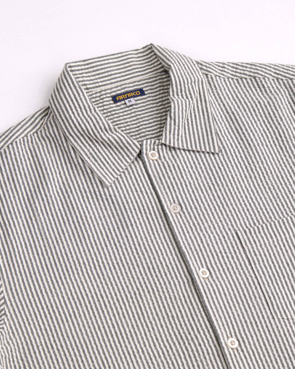 arniko-shirts-bobby-green-white-hemd-seersucker image 3
