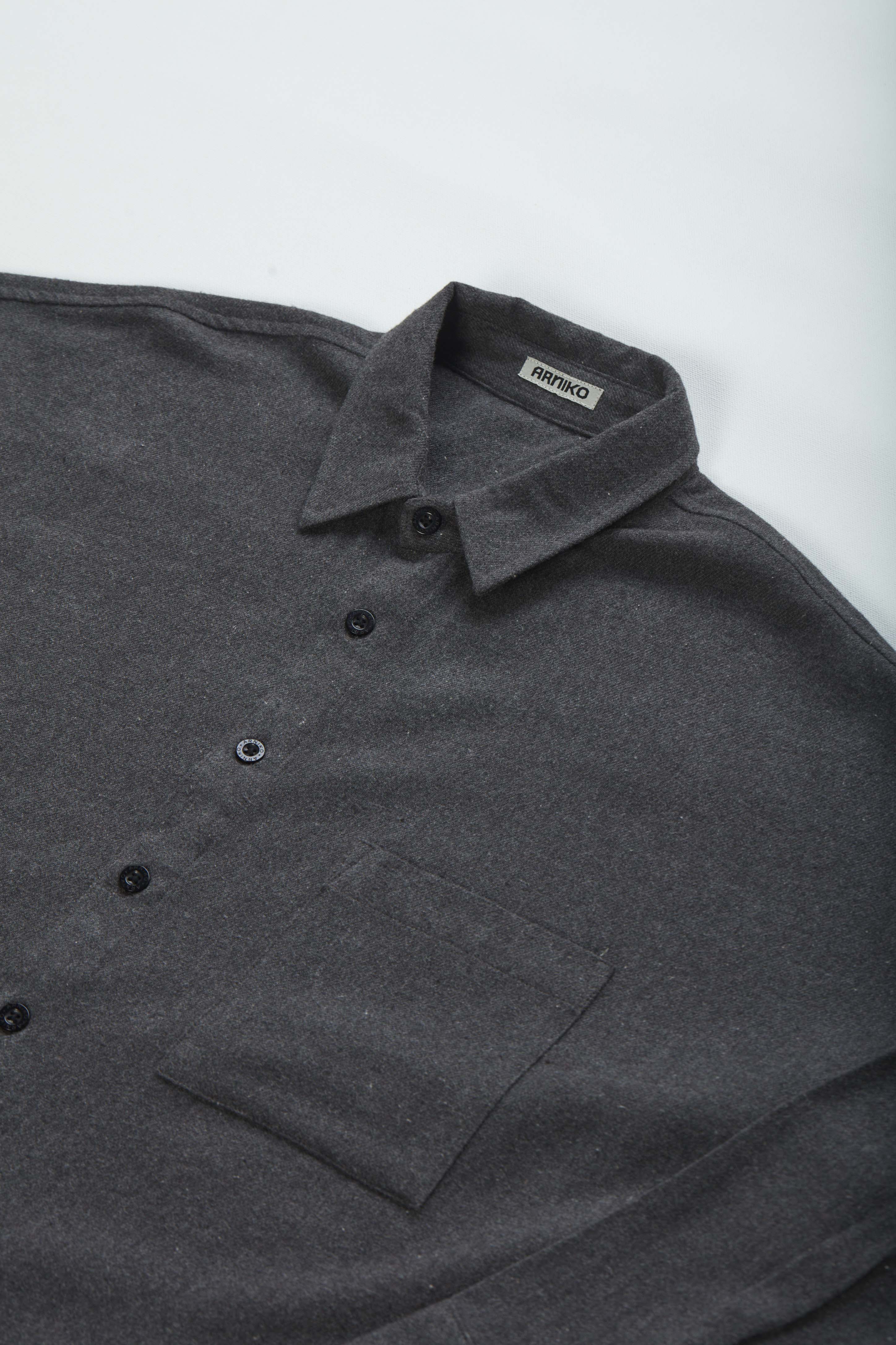 arniko-tahira-hemd-schwarz-melange-flanell-oversize image 2
