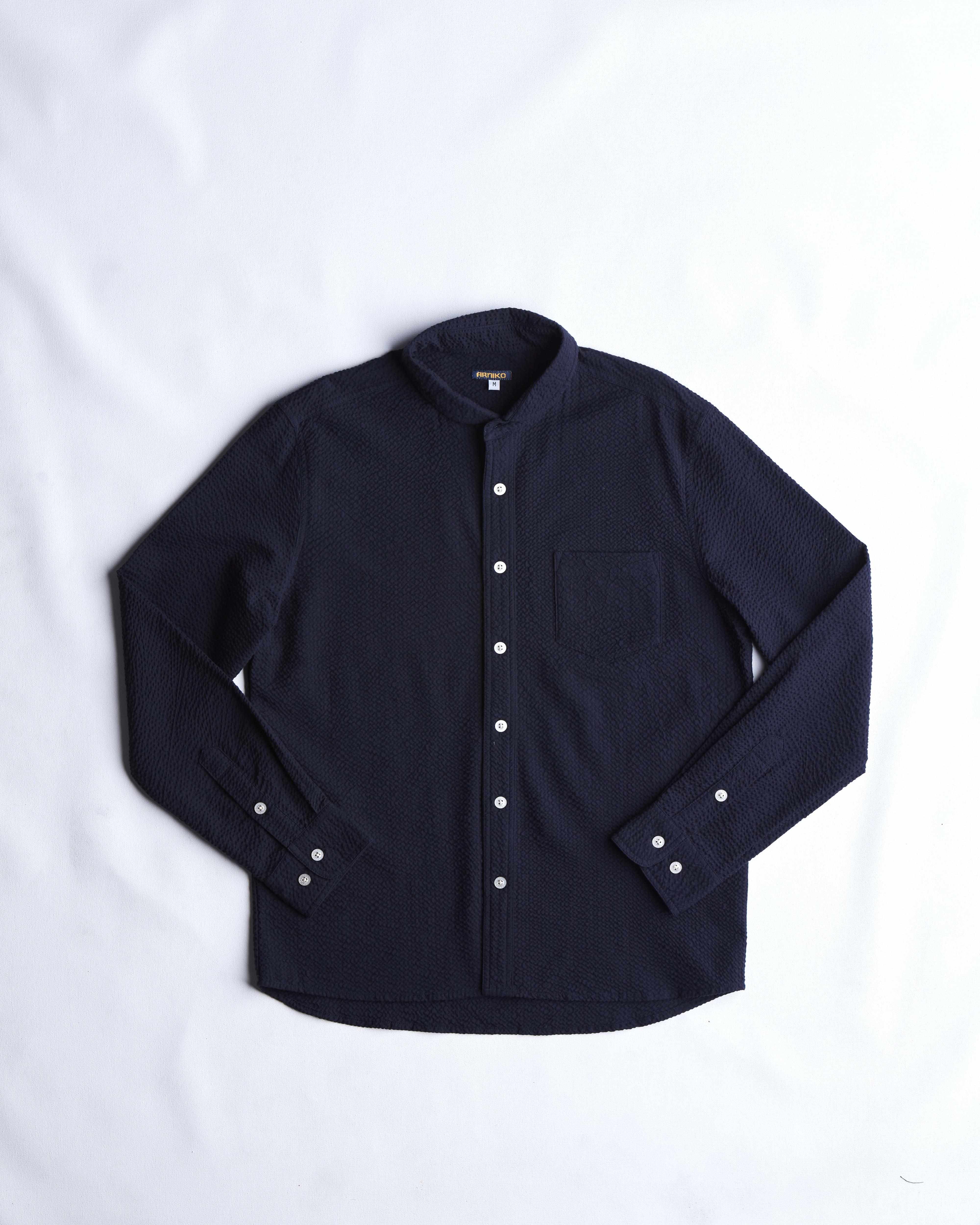 arniko-shirts-shirt-durga-navy-seersucker-hemd-bio image 1