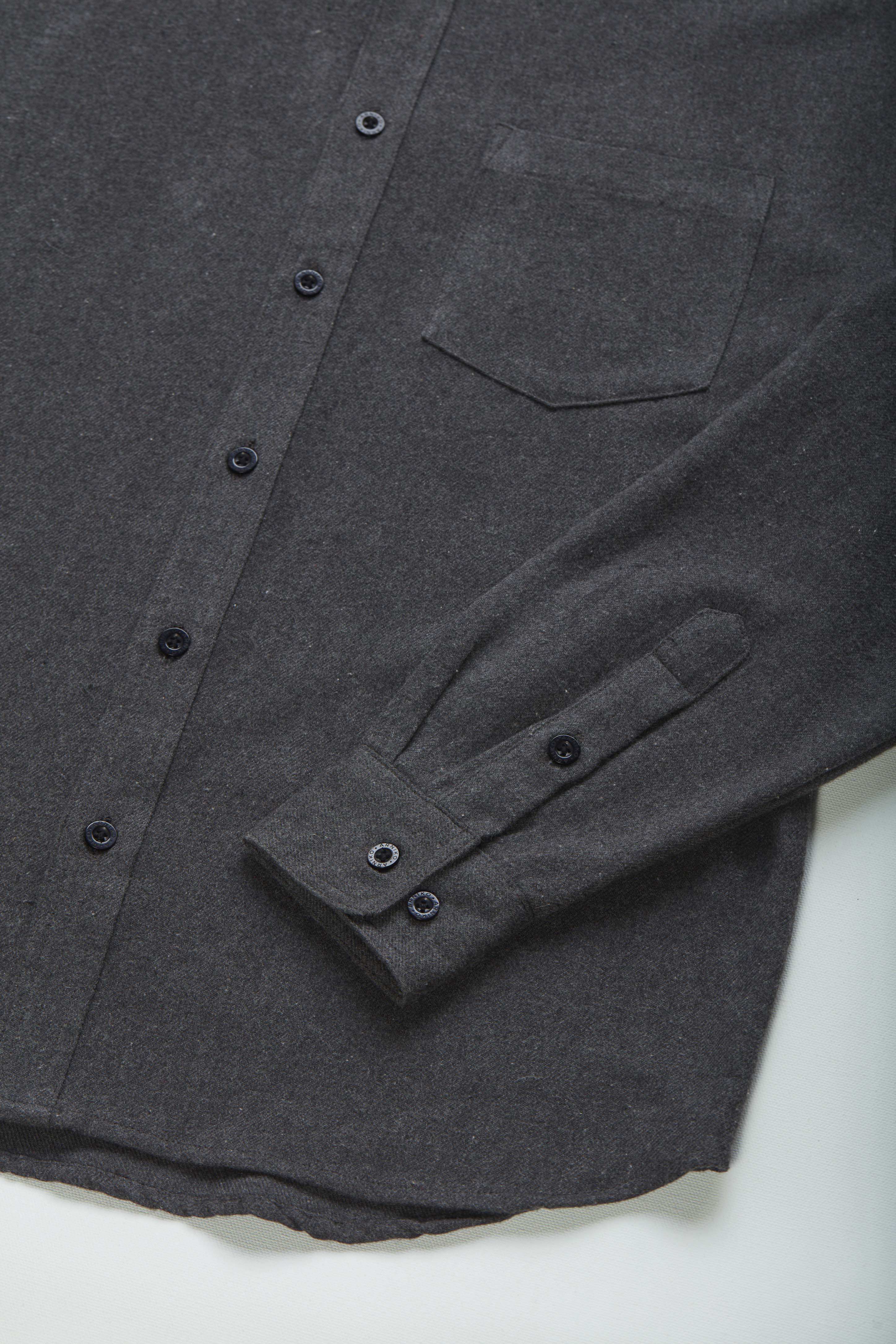 arniko-shirts-durga-hemd-black-melange-flanell-bio image 3