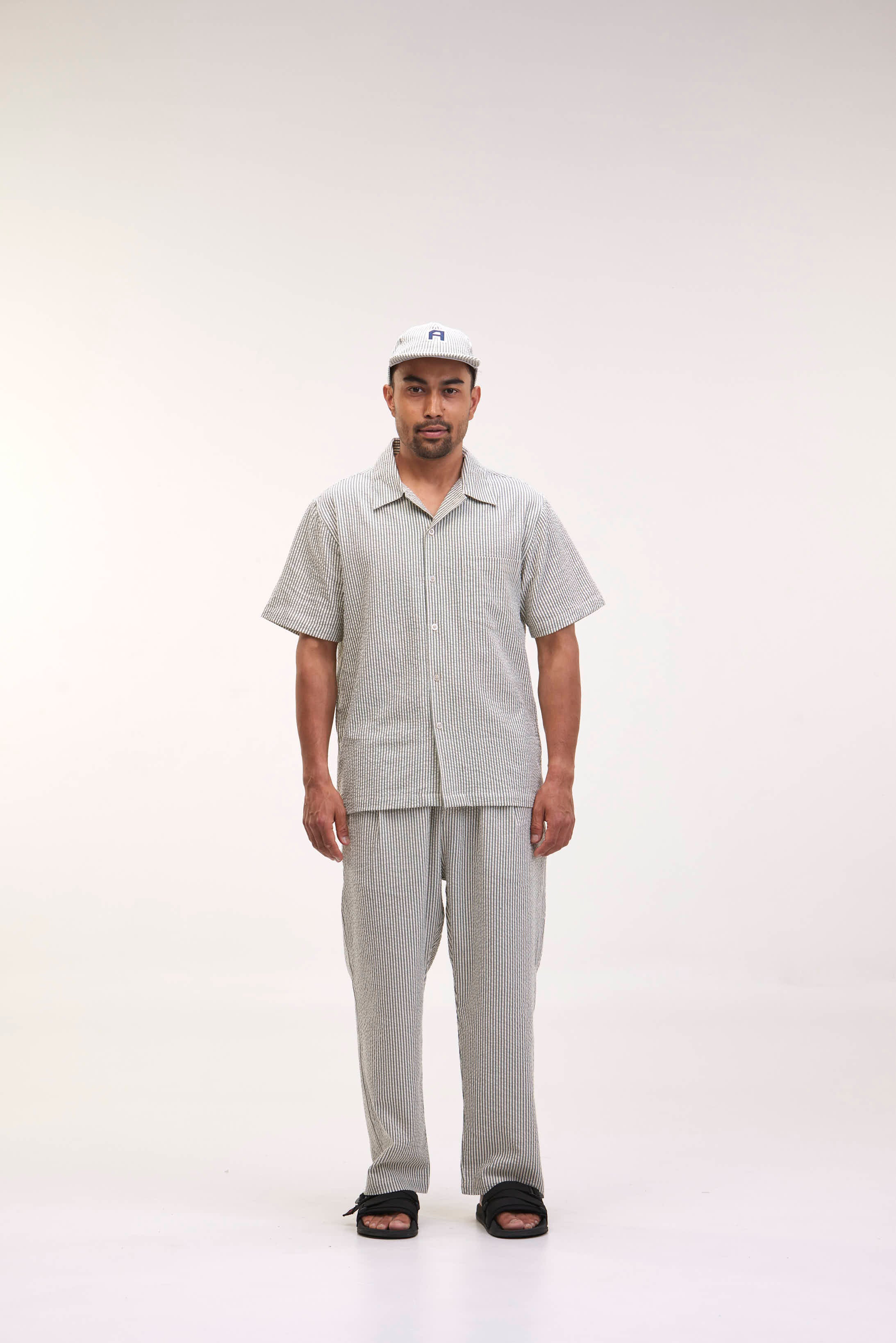 arniko-shirts-bobby-green-white-hemd-seersucker image 5