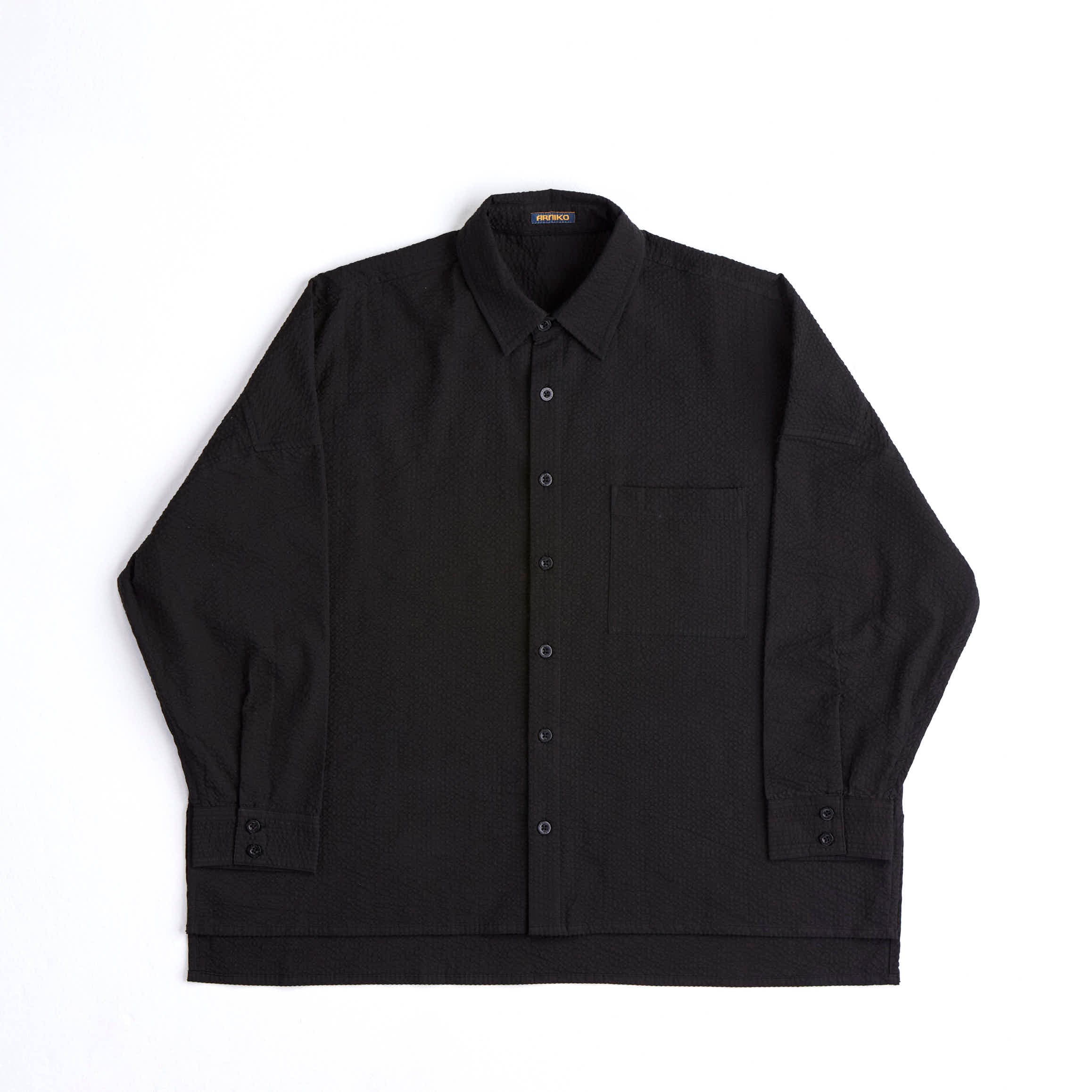 arniko-tahira-hemd-black-seersucker-oversize-damen image 1