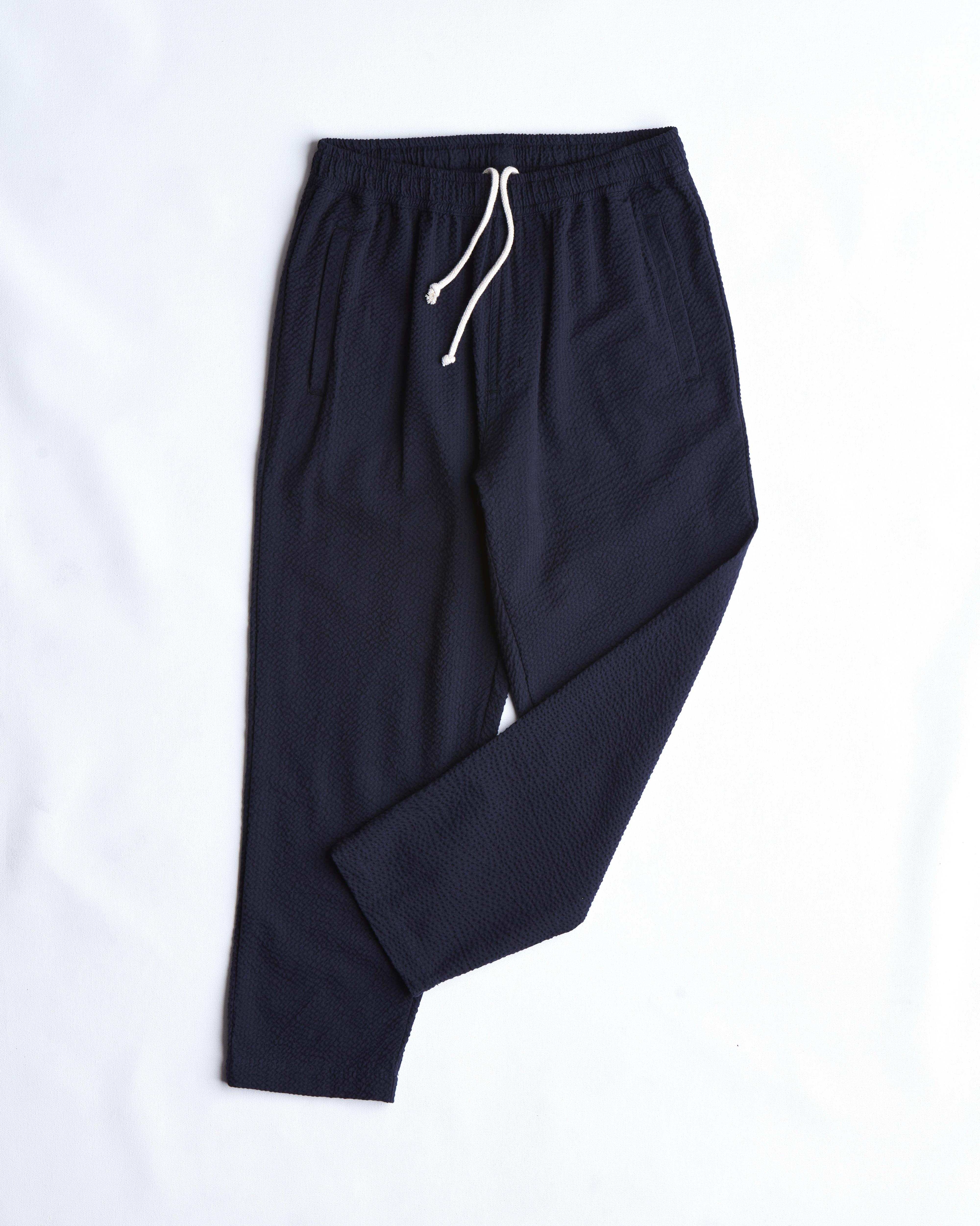 arniko-nigen-navy-seersucker-hose-bio-baumwolle image 1