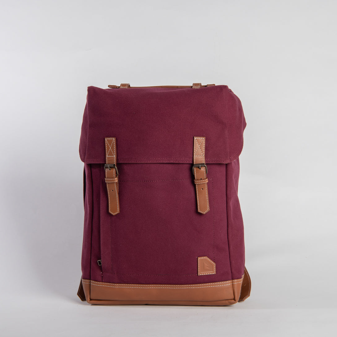 arniko-classic-rucksack-burgundy-12l-canvas image 1