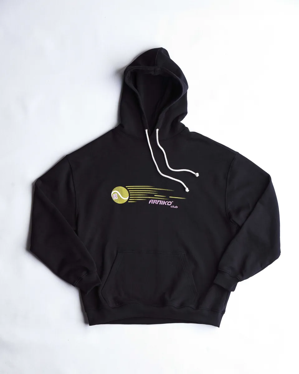 arniko-club-hoodie-black-kapuzenpullover-bio-baumwolle image 1