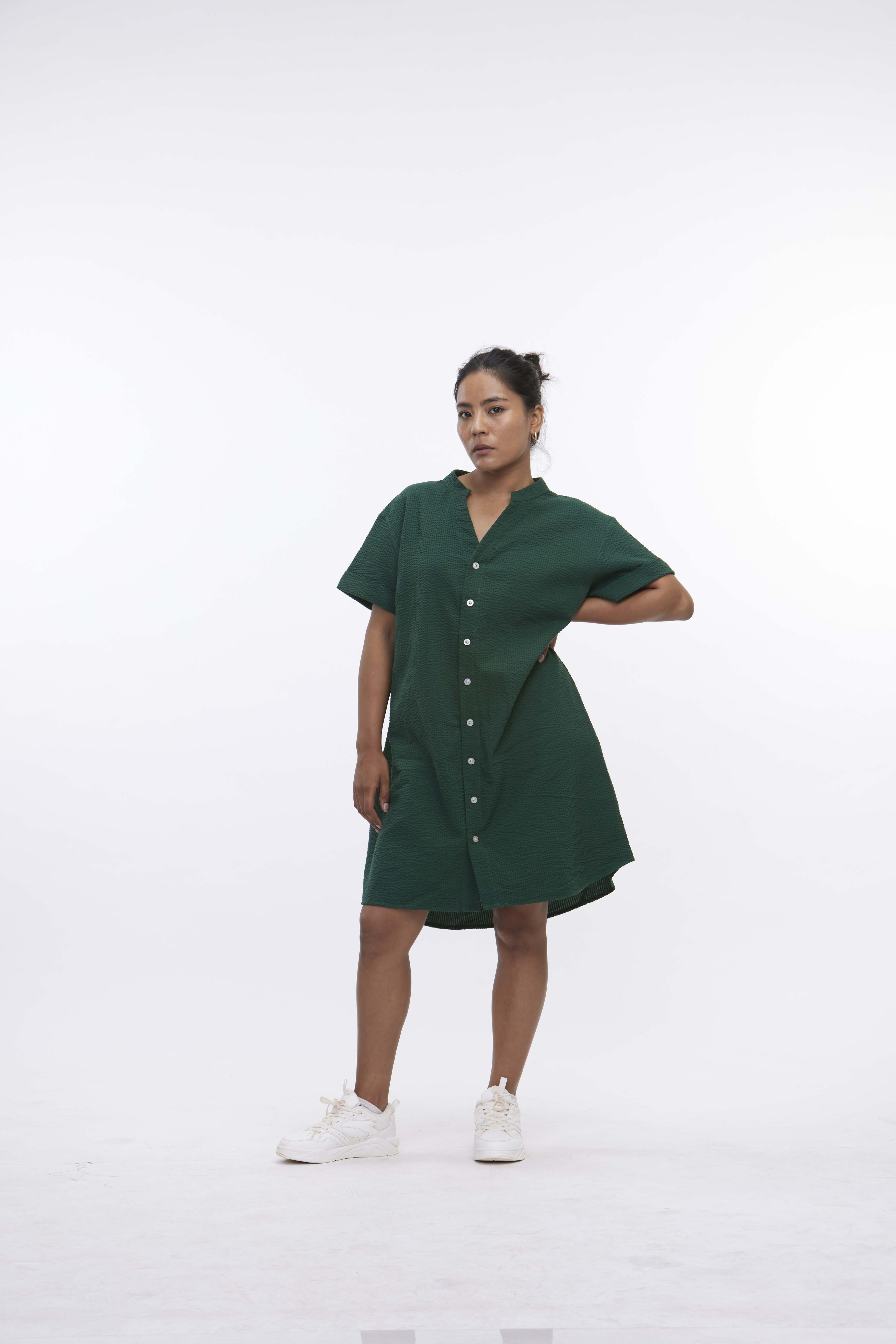 arniko-jo-green-seersucker-kleid-bio-baumwolle image 5