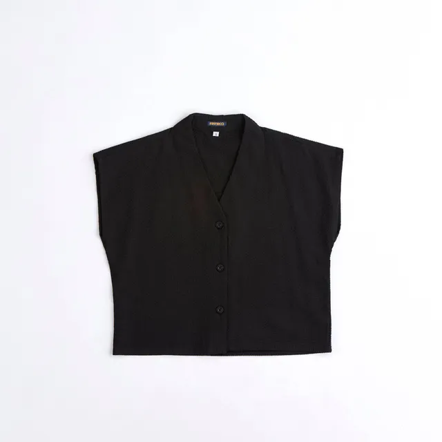 arniko-nuru-black-weste-seersucker-schwarz image 1