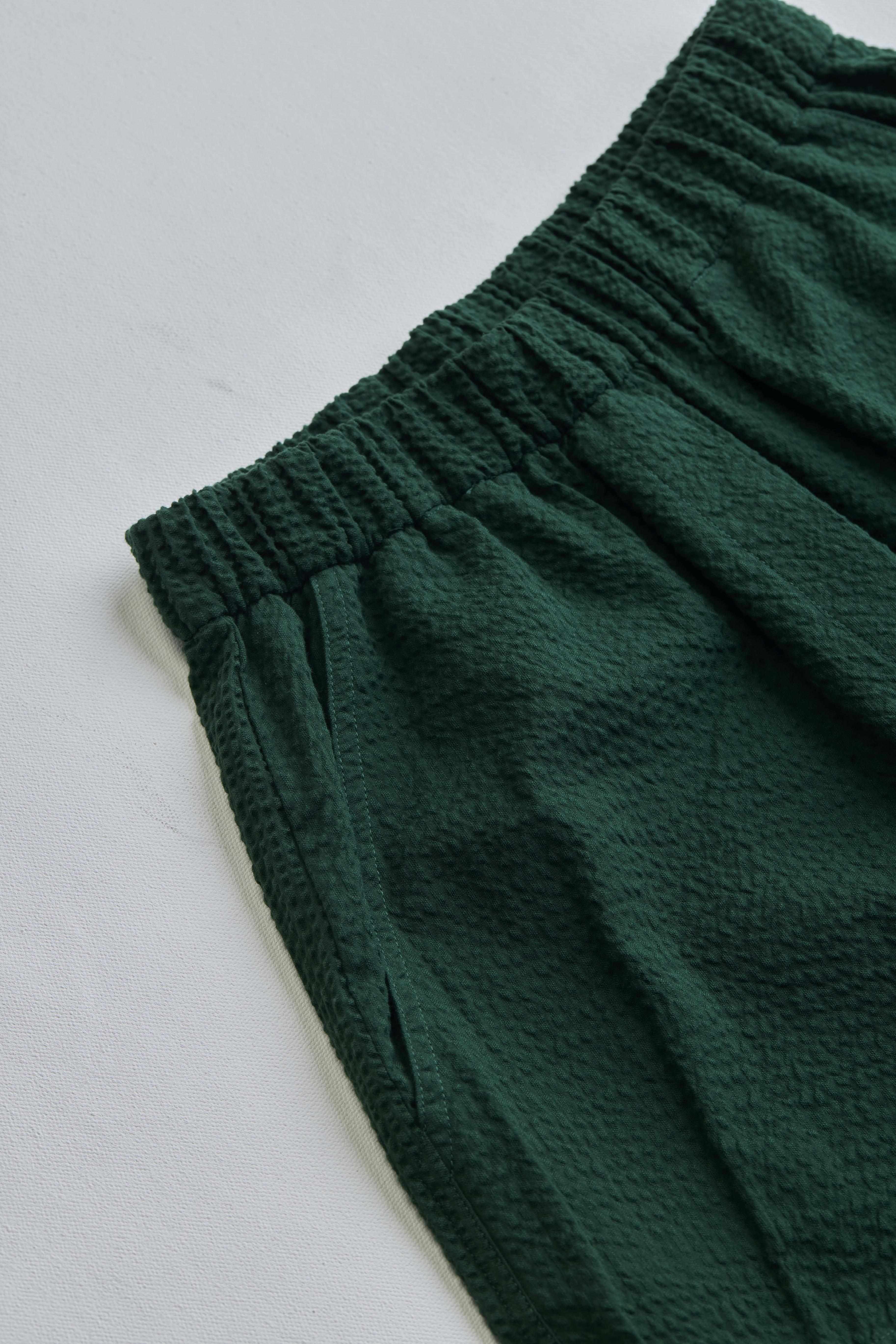 arniko-nuru-green-seersucker-shorts-damen-baumwolle image 2
