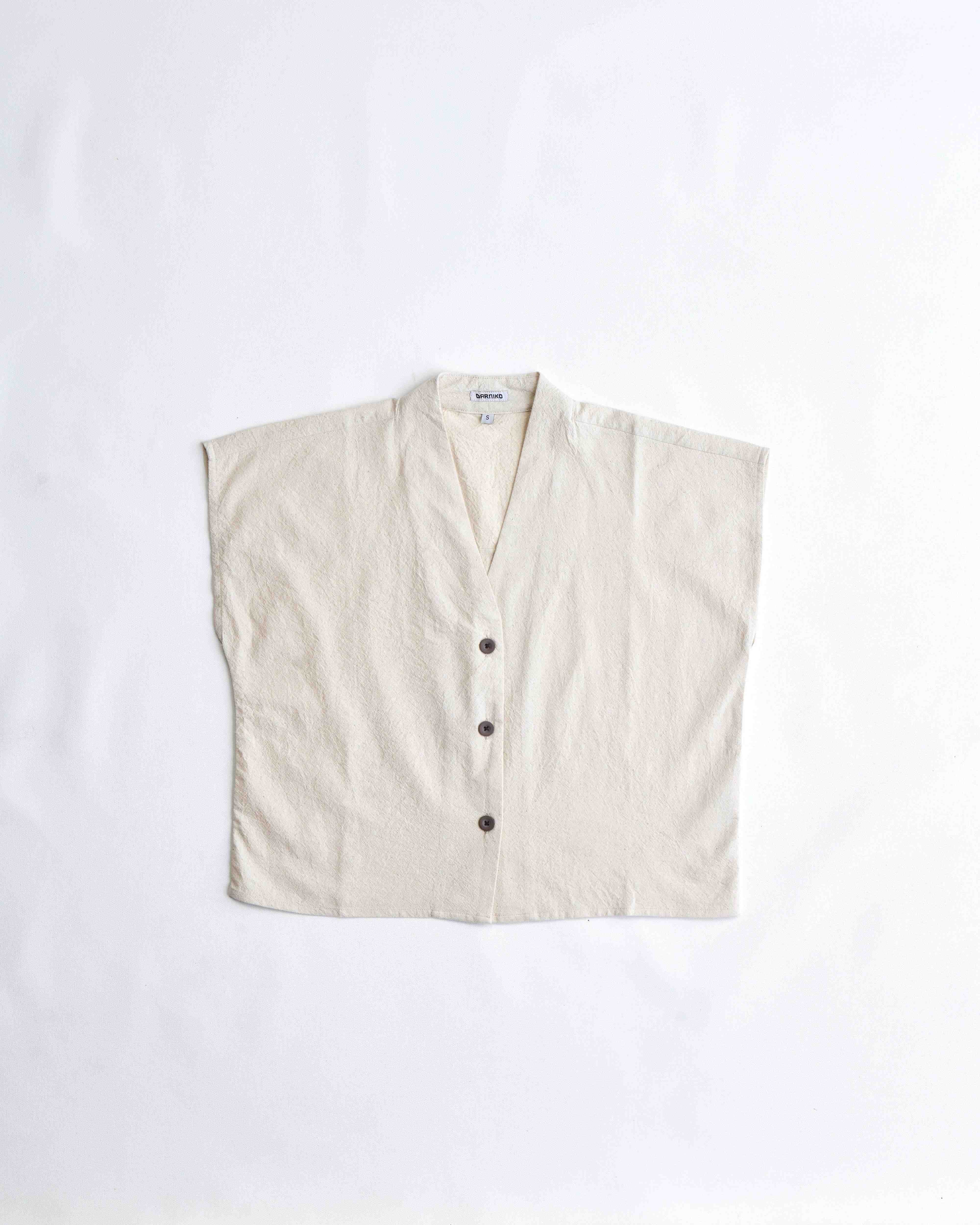 arniko-nuru-off-white-weste-creme-bio-baumwolle image 1