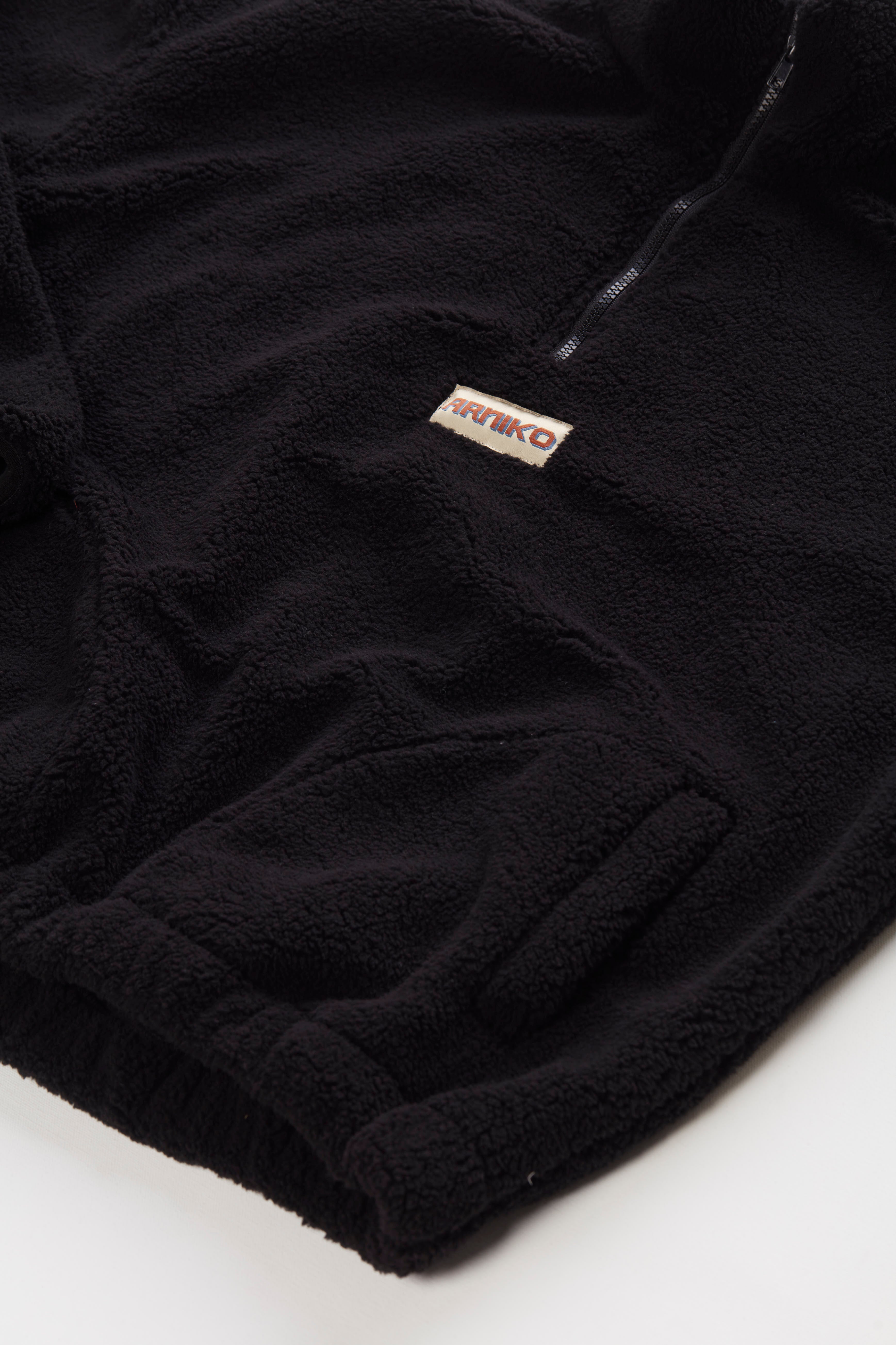 arniko-moha-half-zip-jacke-schwarz-recycled-fleece image 2
