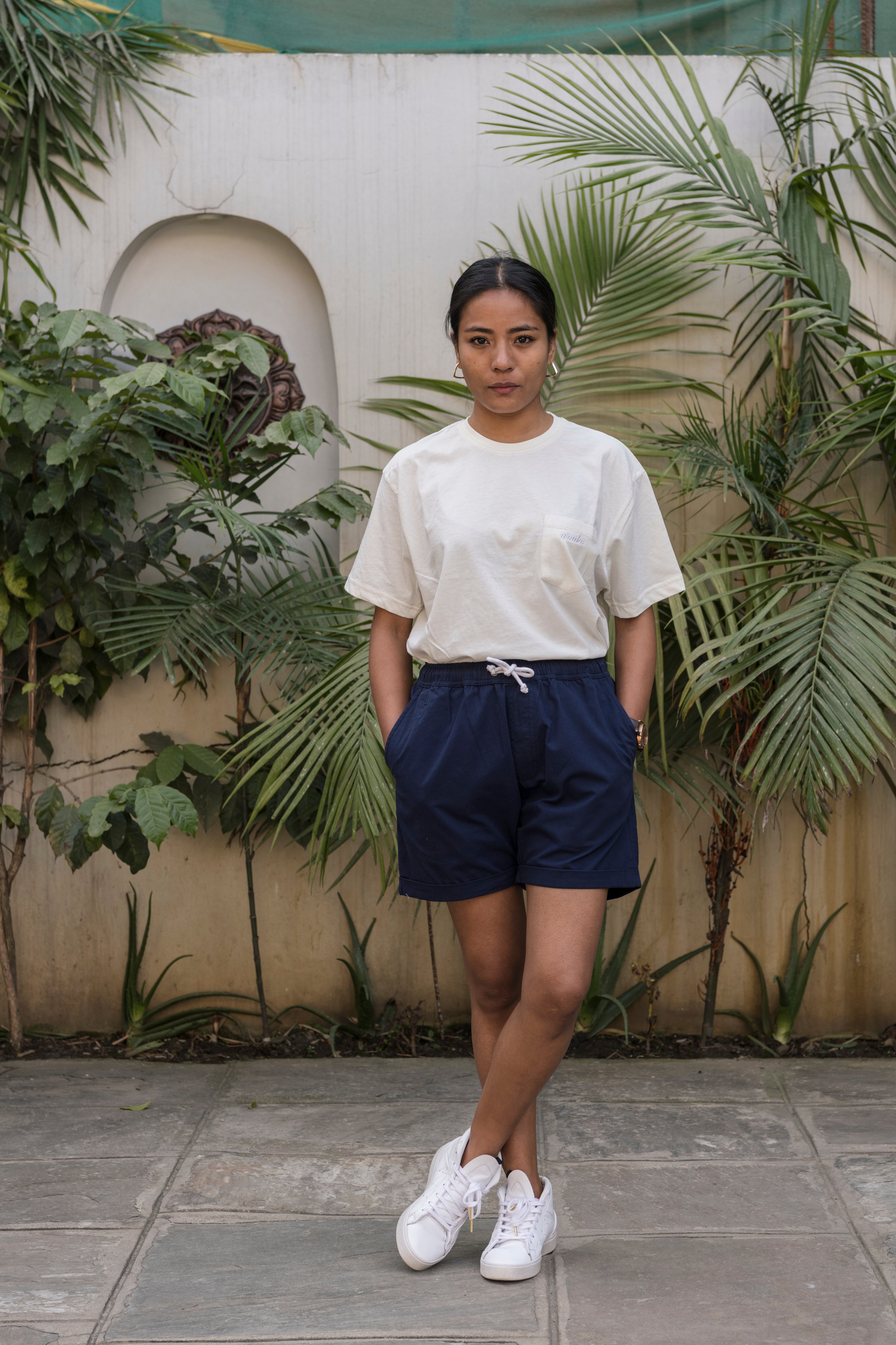 arniko-rishi-shorts-navy-twill-baumwolle image 4