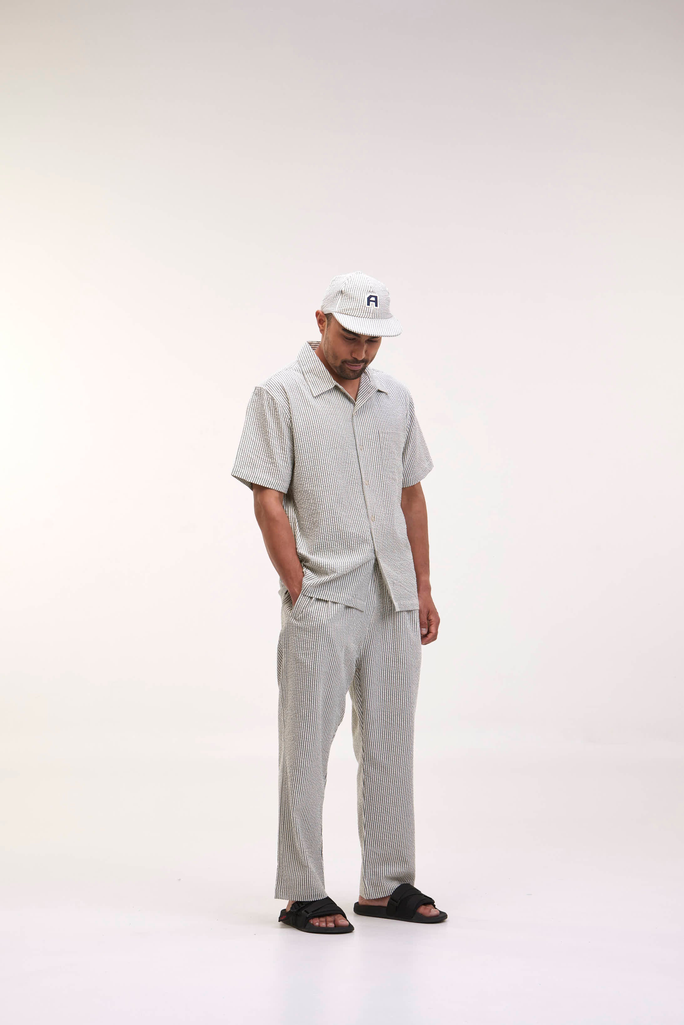 arniko-sanjai-hose-herren-gr-n-wei-seersucker image 6