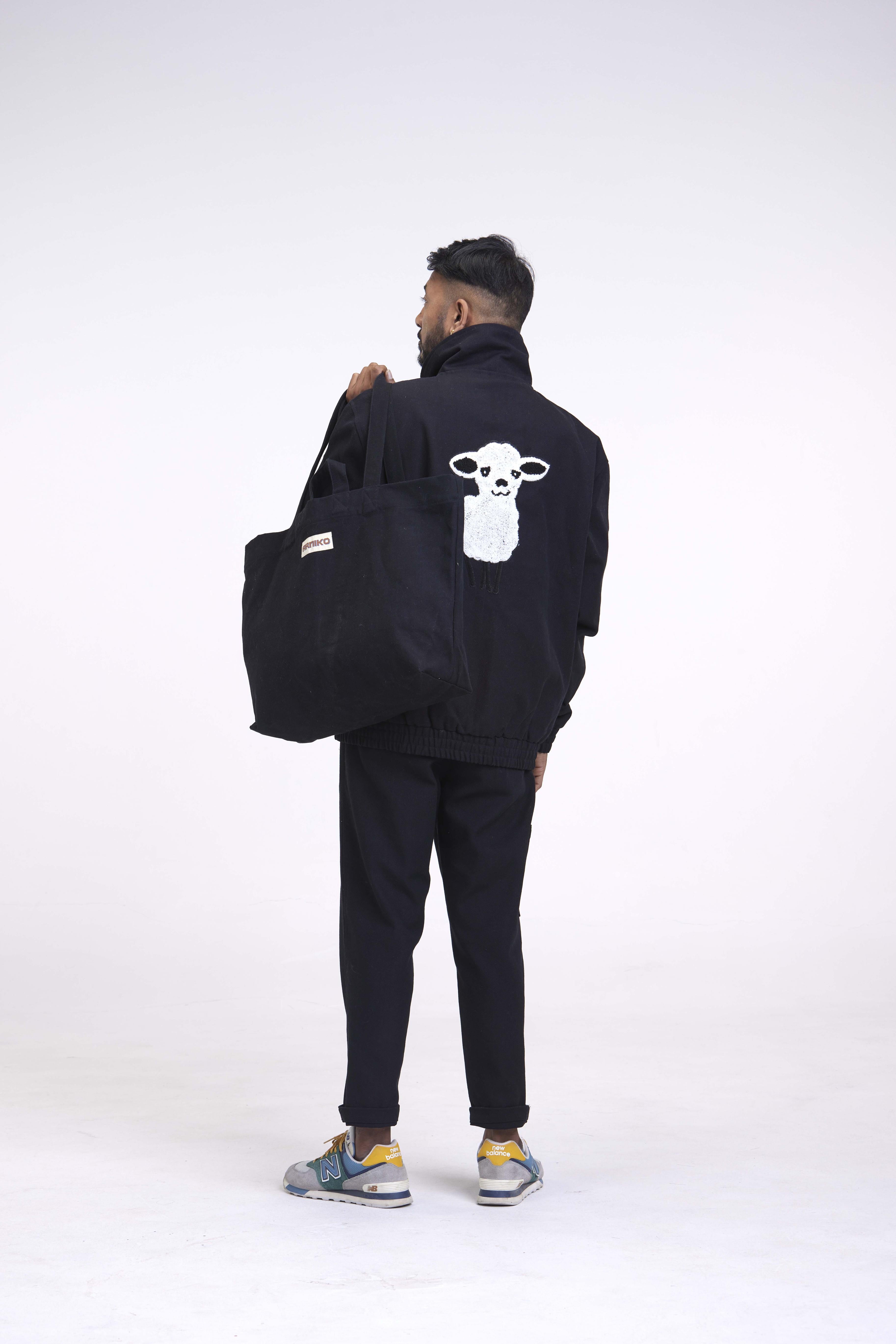 arniko-bheda-black-canvas-jacke-schwarz-bio-baumwolle image 5