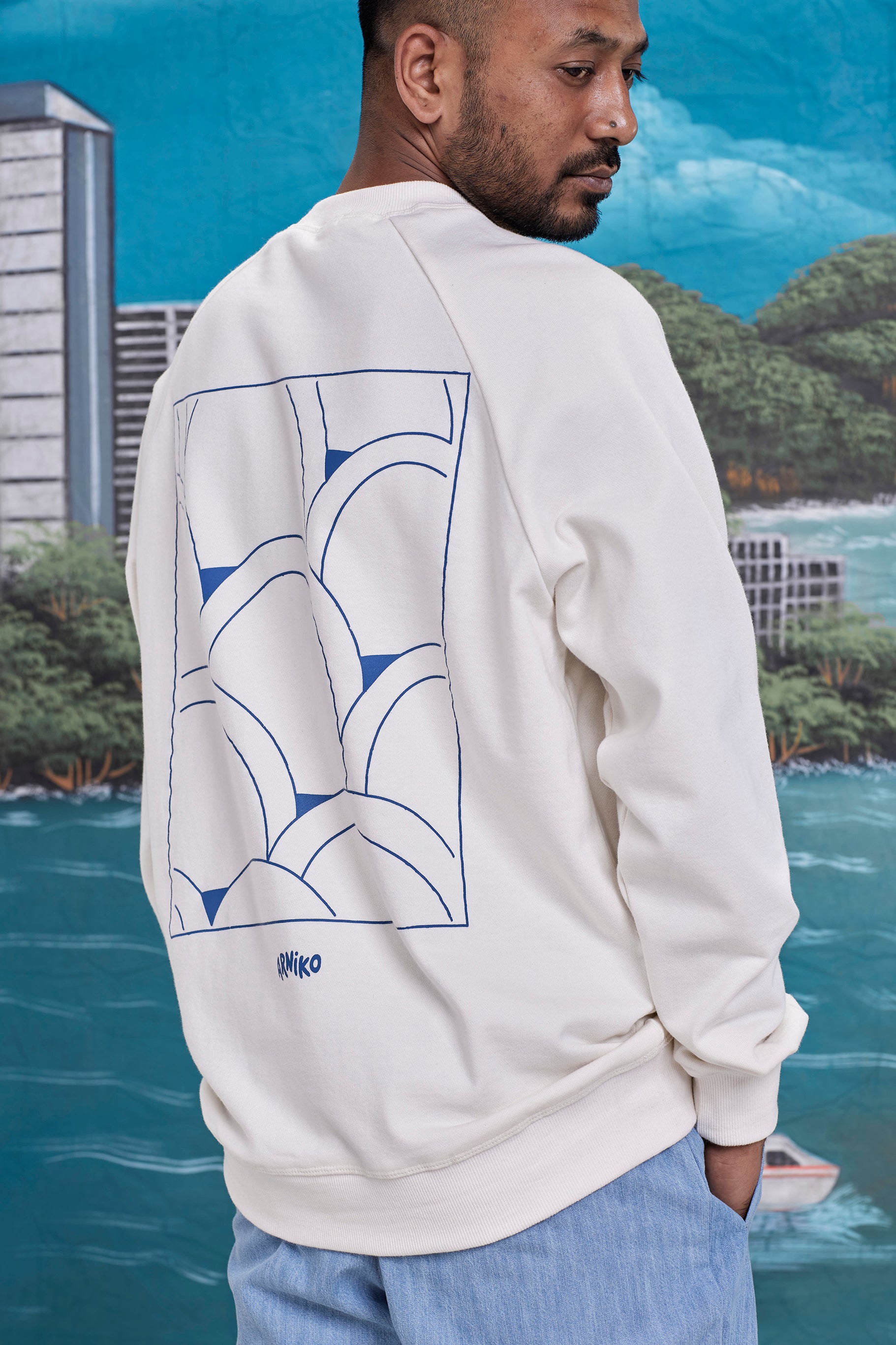 arniko-summit-limestone-pullover-off-white-bio-baumwolle image 4