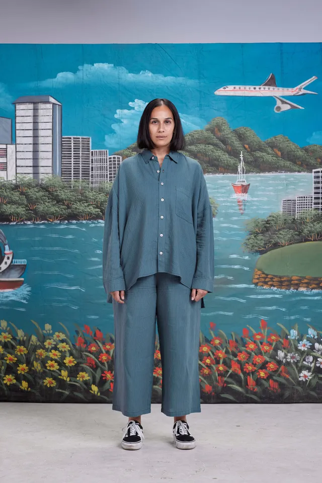 arniko-tahira-banana-teal-hemd-t-rkis-oversize image 1