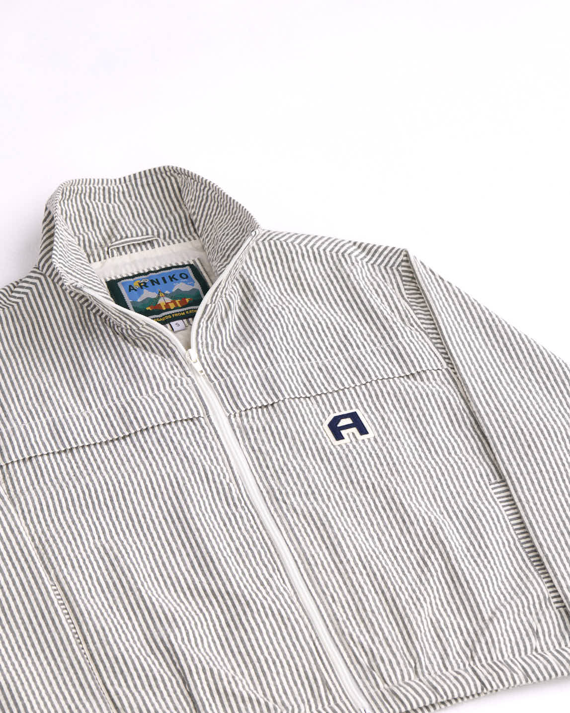 arniko-nannini-jacke-gr-n-wei-seersucker-damen-bio-baumwolle image 3