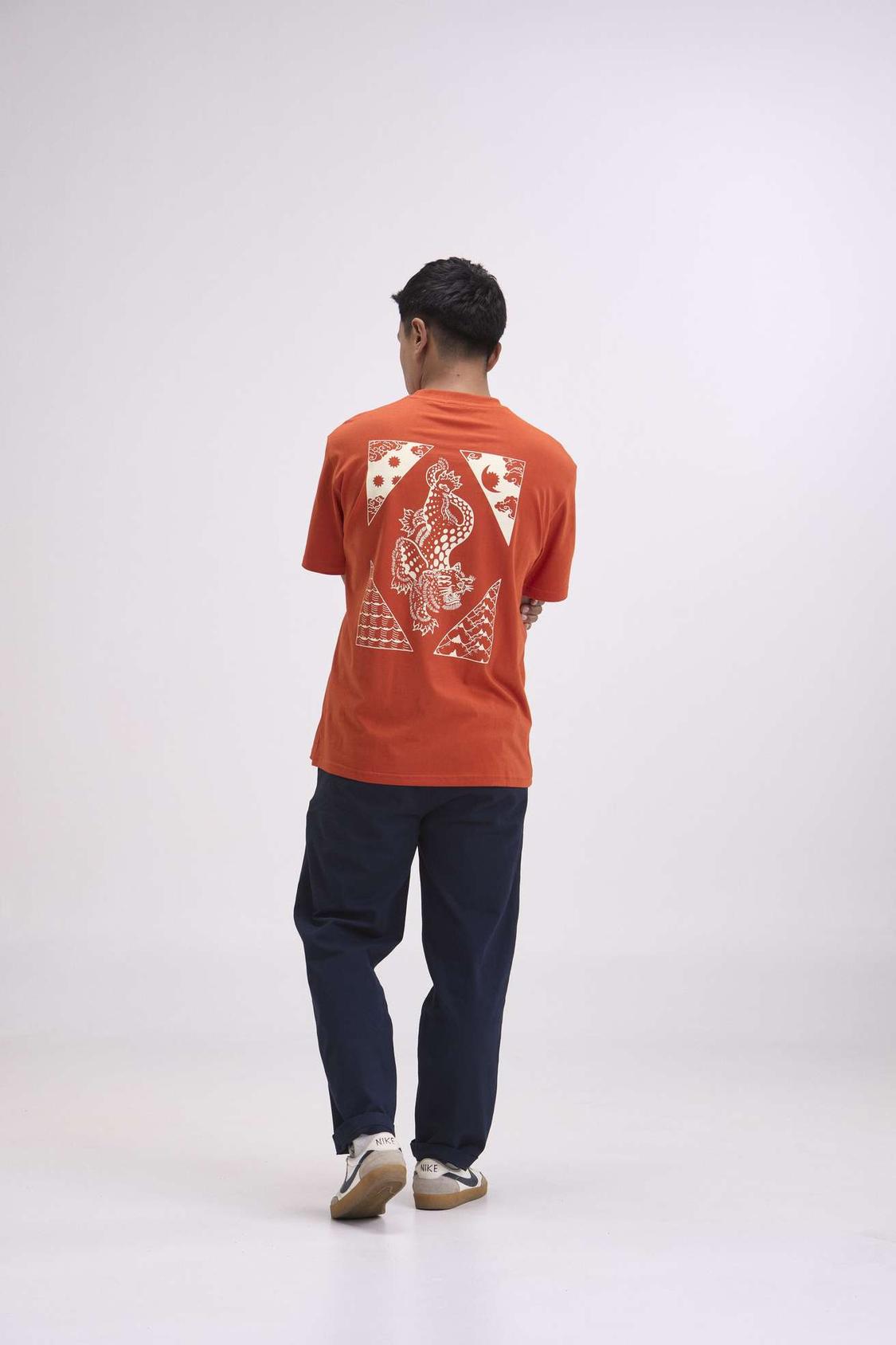 arniko-mustang-t-shirt-orange-bio-baumwolle-leopard image 4