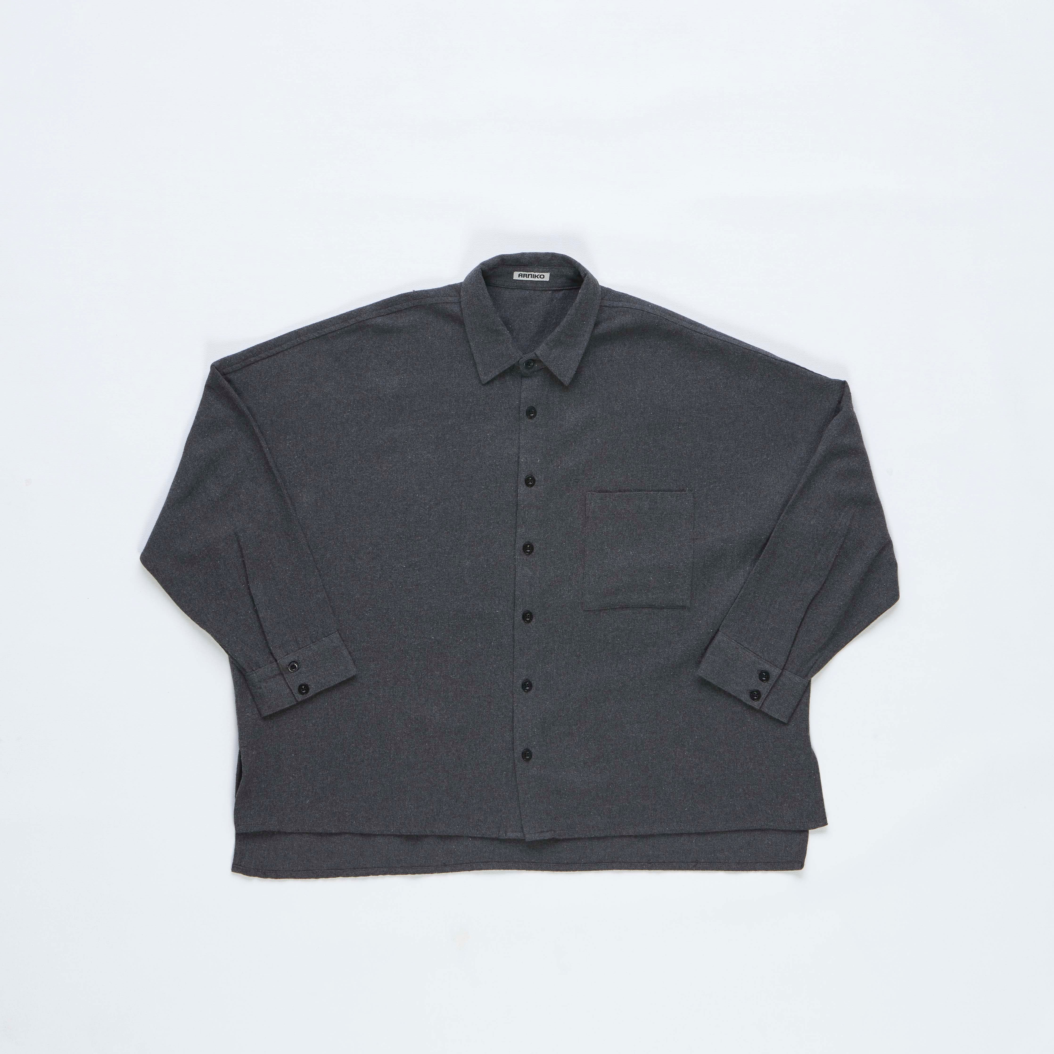 arniko-tahira-hemd-schwarz-melange-flanell-oversize image 1