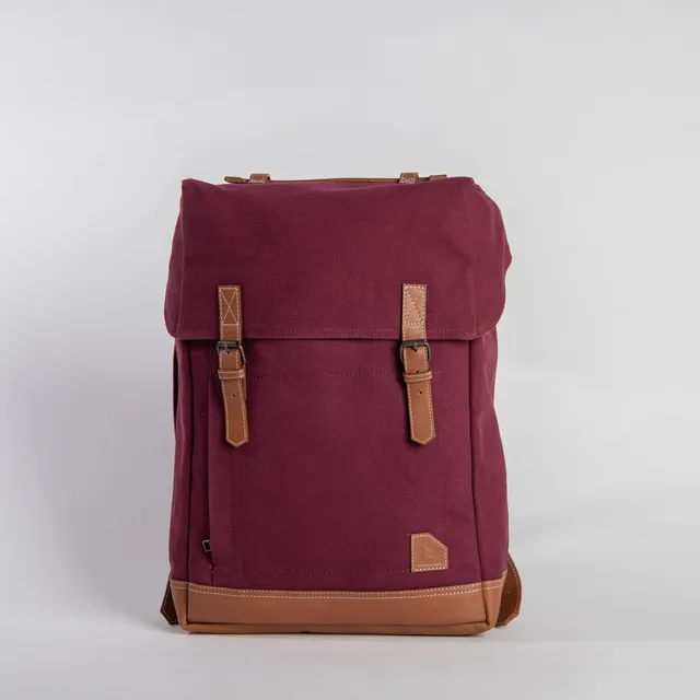arniko-classic-rucksack-burgundy-12l-canvas image 1