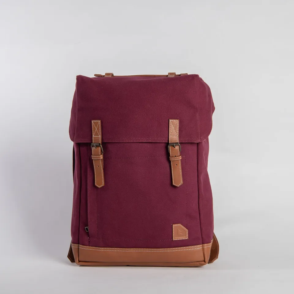 arniko-classic-rucksack-burgundy-12l-canvas image 1