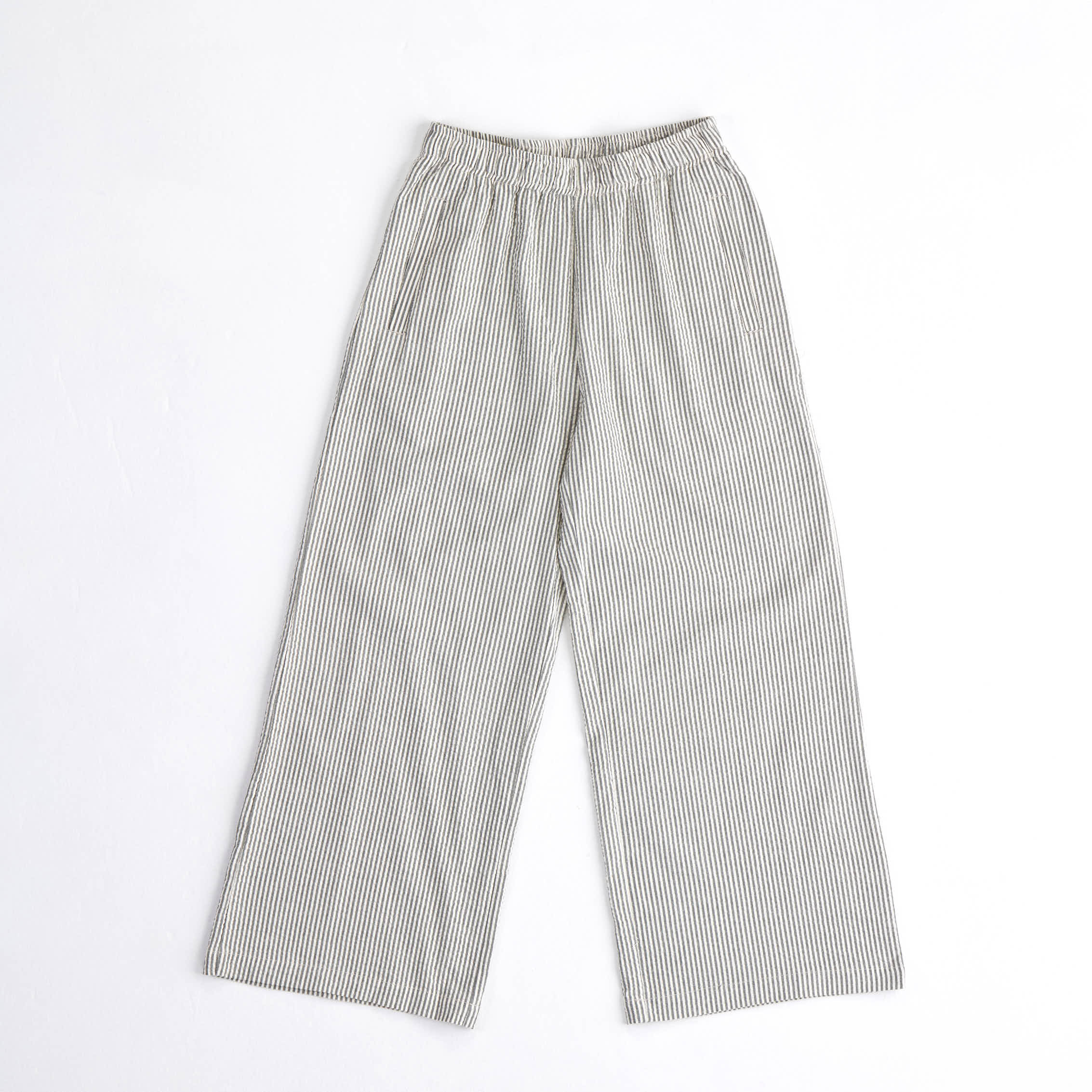 arniko-rosa-hose-gr-n-wei-seersucker-damen-weit-bio image 1