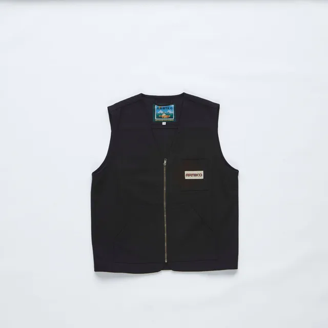 arniko-ray-weste-canvas-schwarz-herren-bio-baumwolle image 1