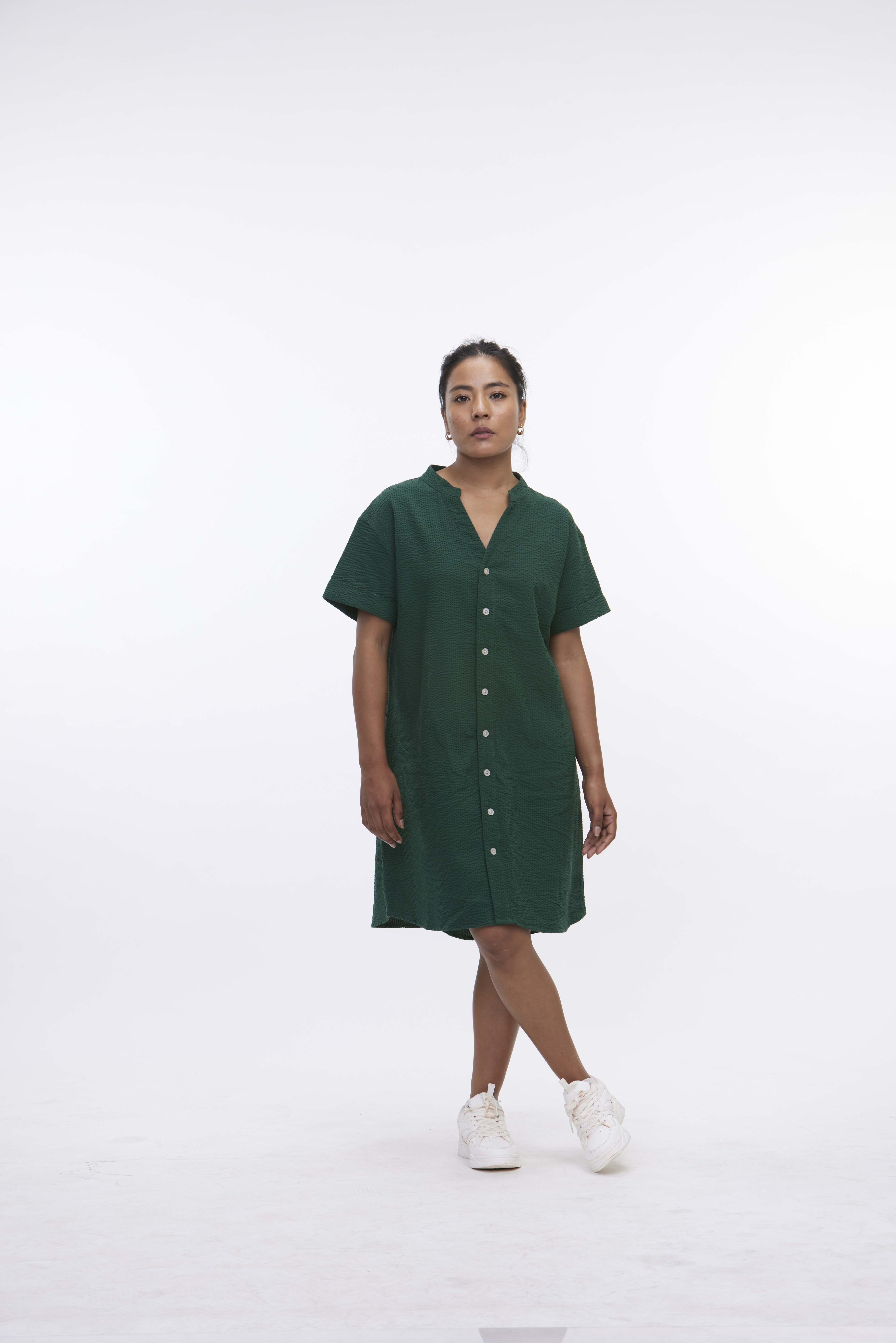 arniko-jo-green-seersucker-kleid-bio-baumwolle image 4