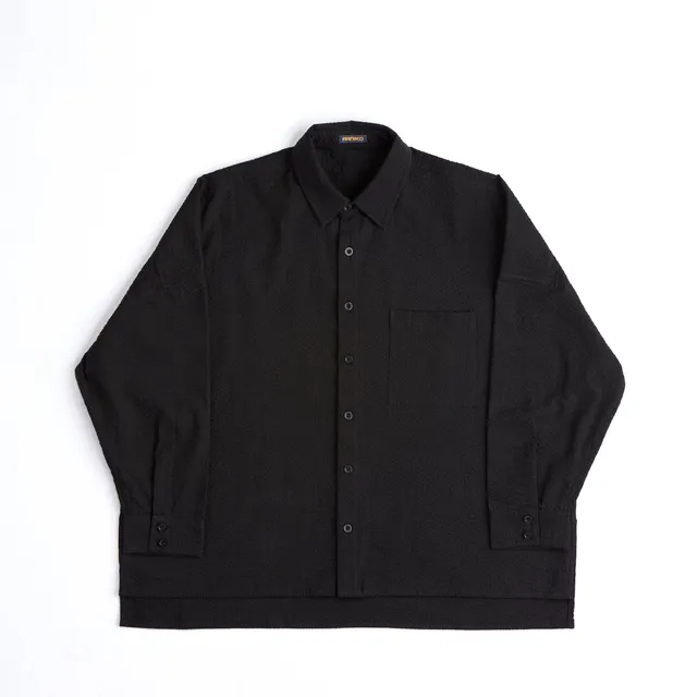 arniko-tahira-hemd-black-seersucker-oversize-damen image 1