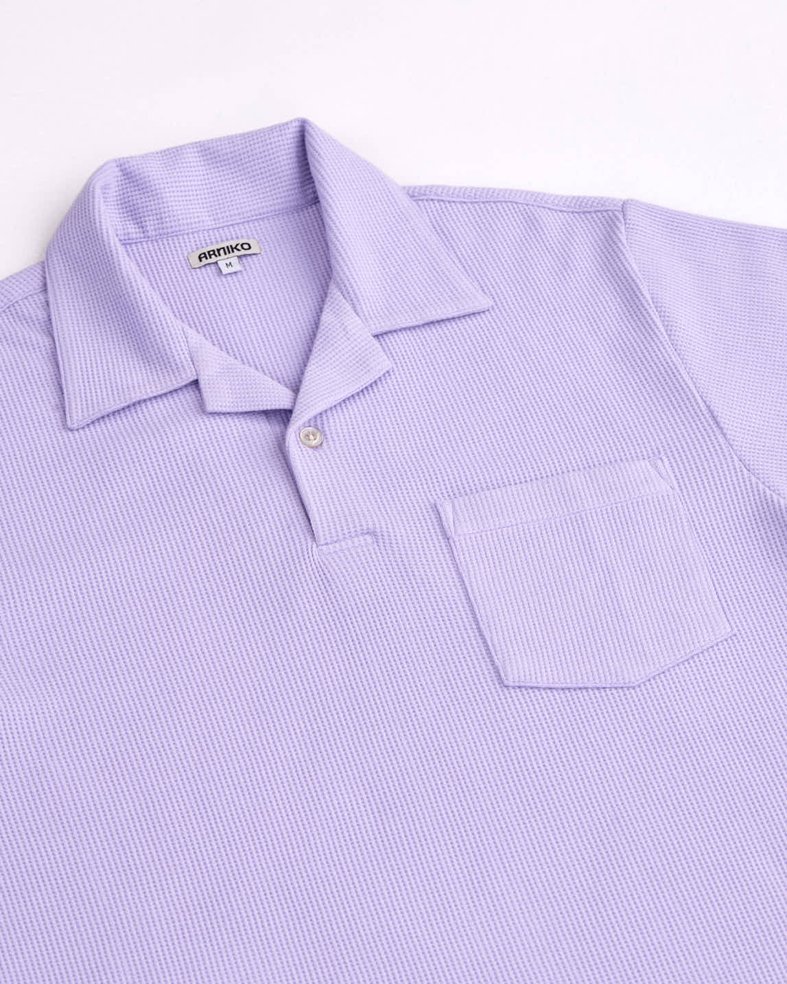 arniko-cricket-polo-violet-blue-waffle-baumwolle image 2