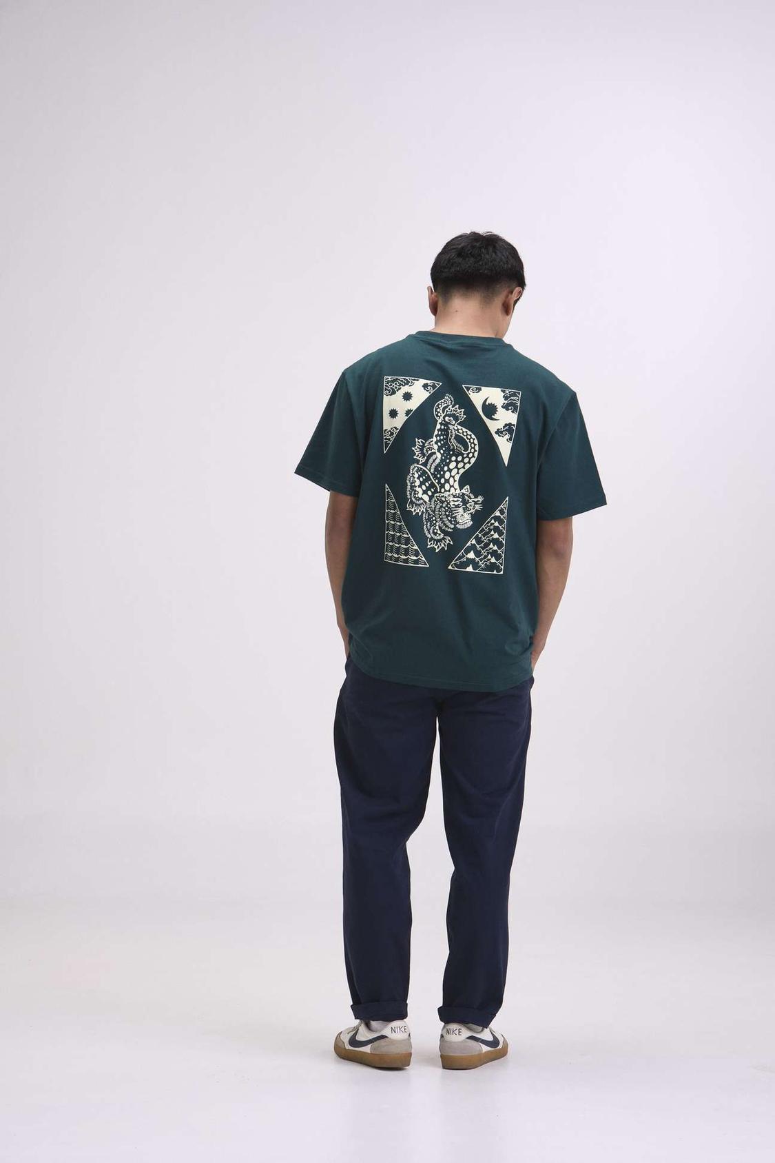 arniko-mustang-t-shirt-bottle-green-bio-herren image 3
