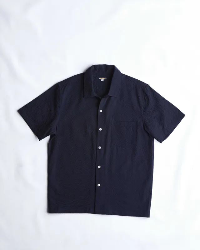 arniko-bobby-hemd-herren-navy-seersucker-bio-baumwolle image 1