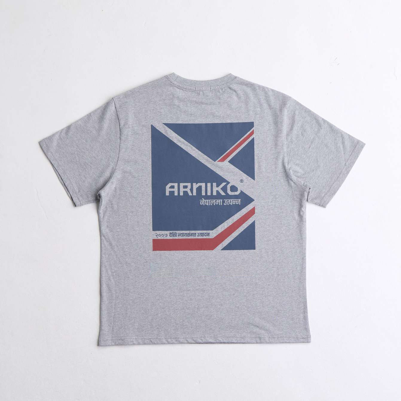 arniko-trikon-t-shirt-grey-melange-bio-baumwolle image 2