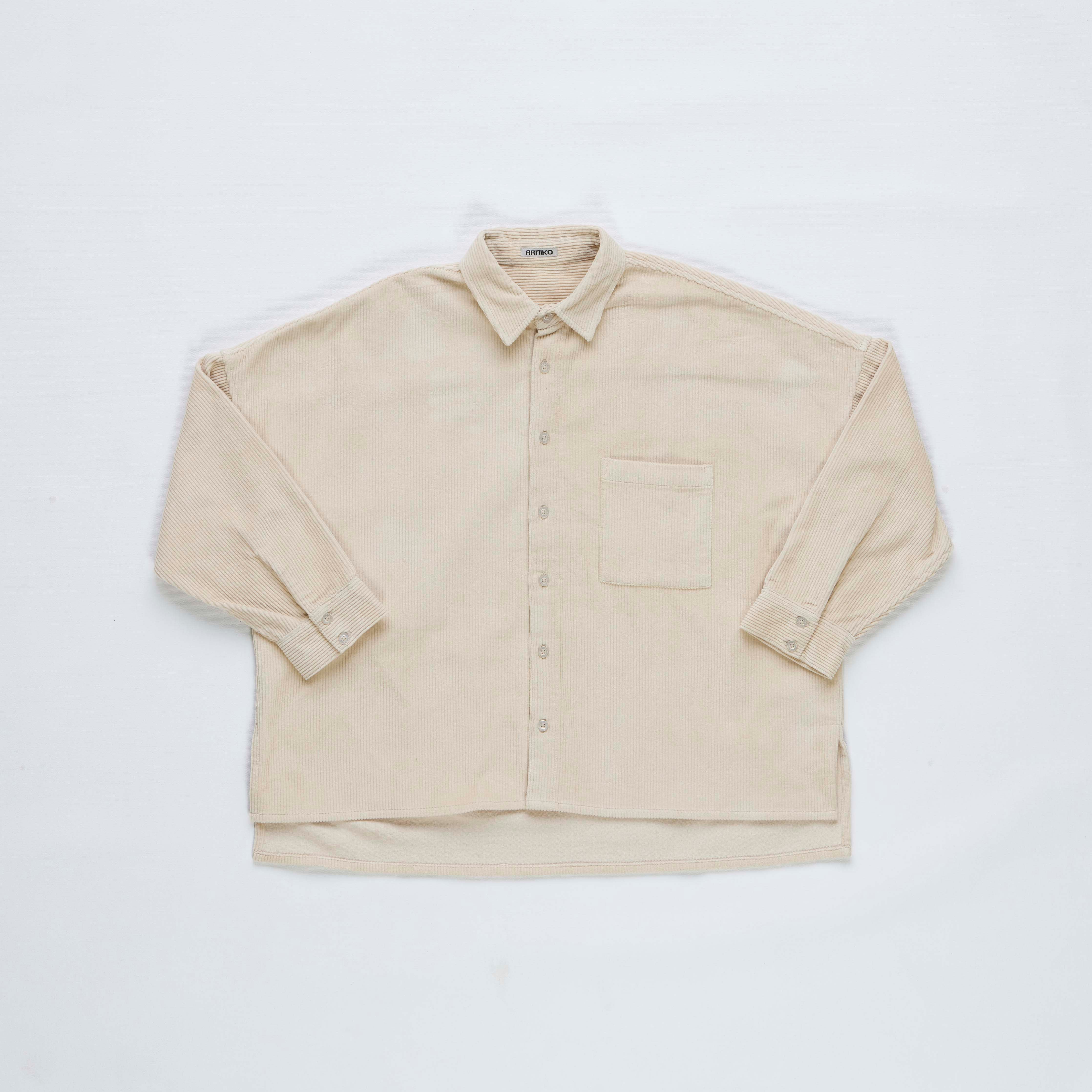 arniko-tahira-hemd-beige-cord-damen-oversize-one-size image 1