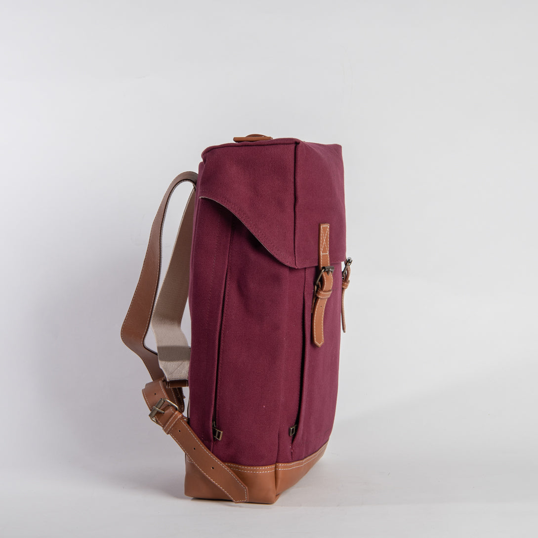arniko-classic-rucksack-burgundy-12l-canvas image 4