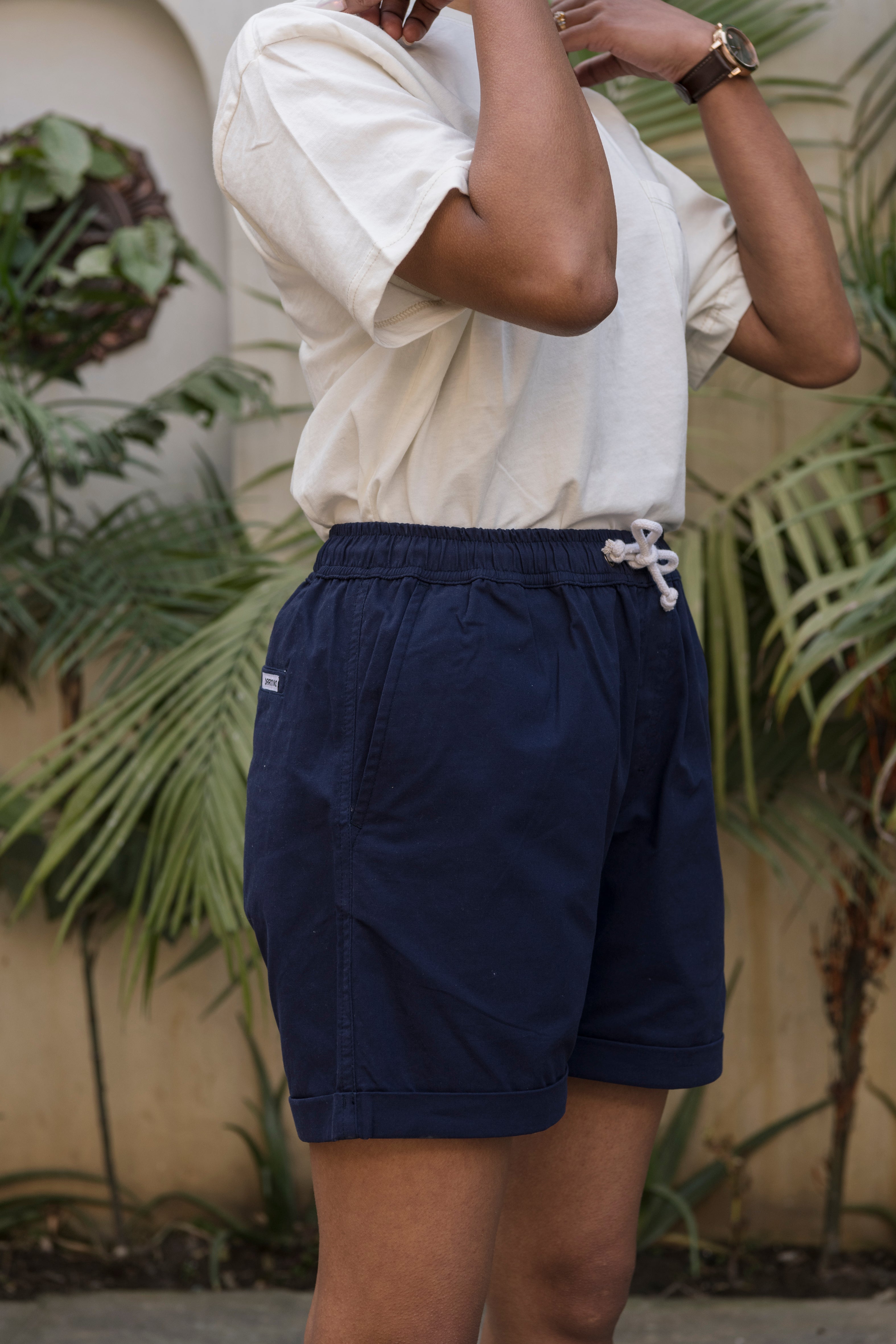 arniko-rishi-shorts-navy-twill-baumwolle image 5