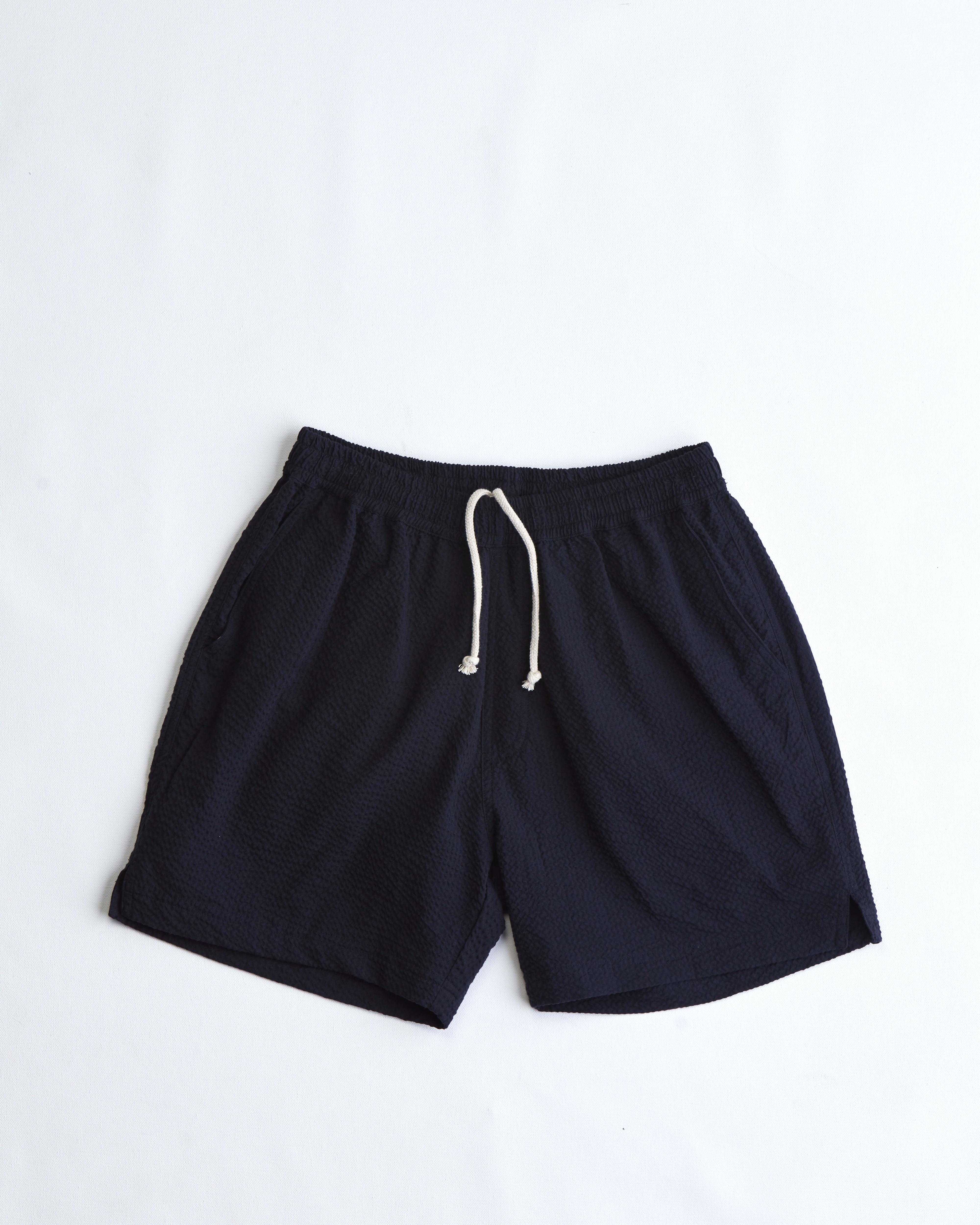 arniko-rishi-shorts-seersucker-navy-bio-baumwolle image 1